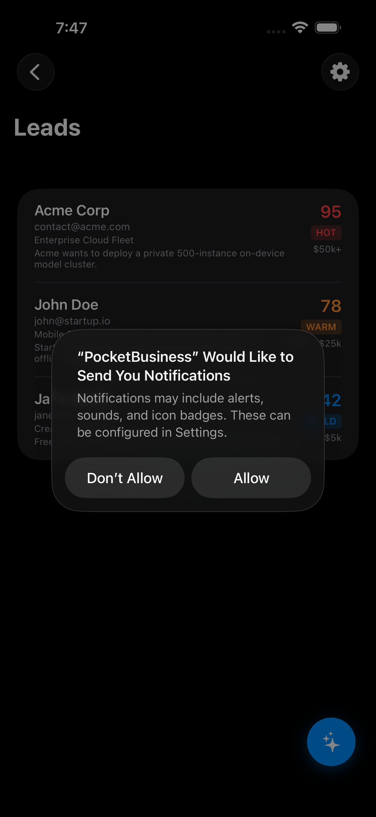 iPhone screenshot